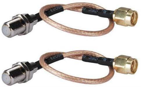 2PCS DHT Electronics RF coaxial coax cable assembly SMA male to F female 6''