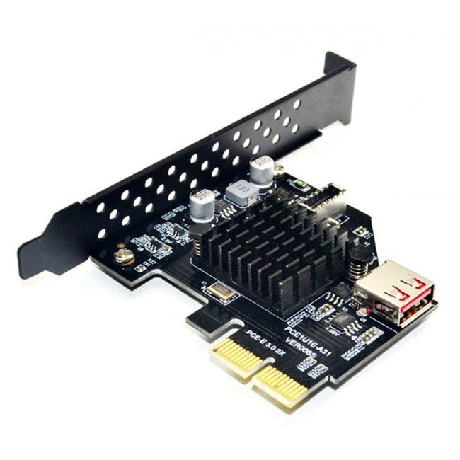 FVH USB 3.1 Front Panel Socket & USB 2.0 to PCI-E Express Card Adapter for Motherboard UC-136