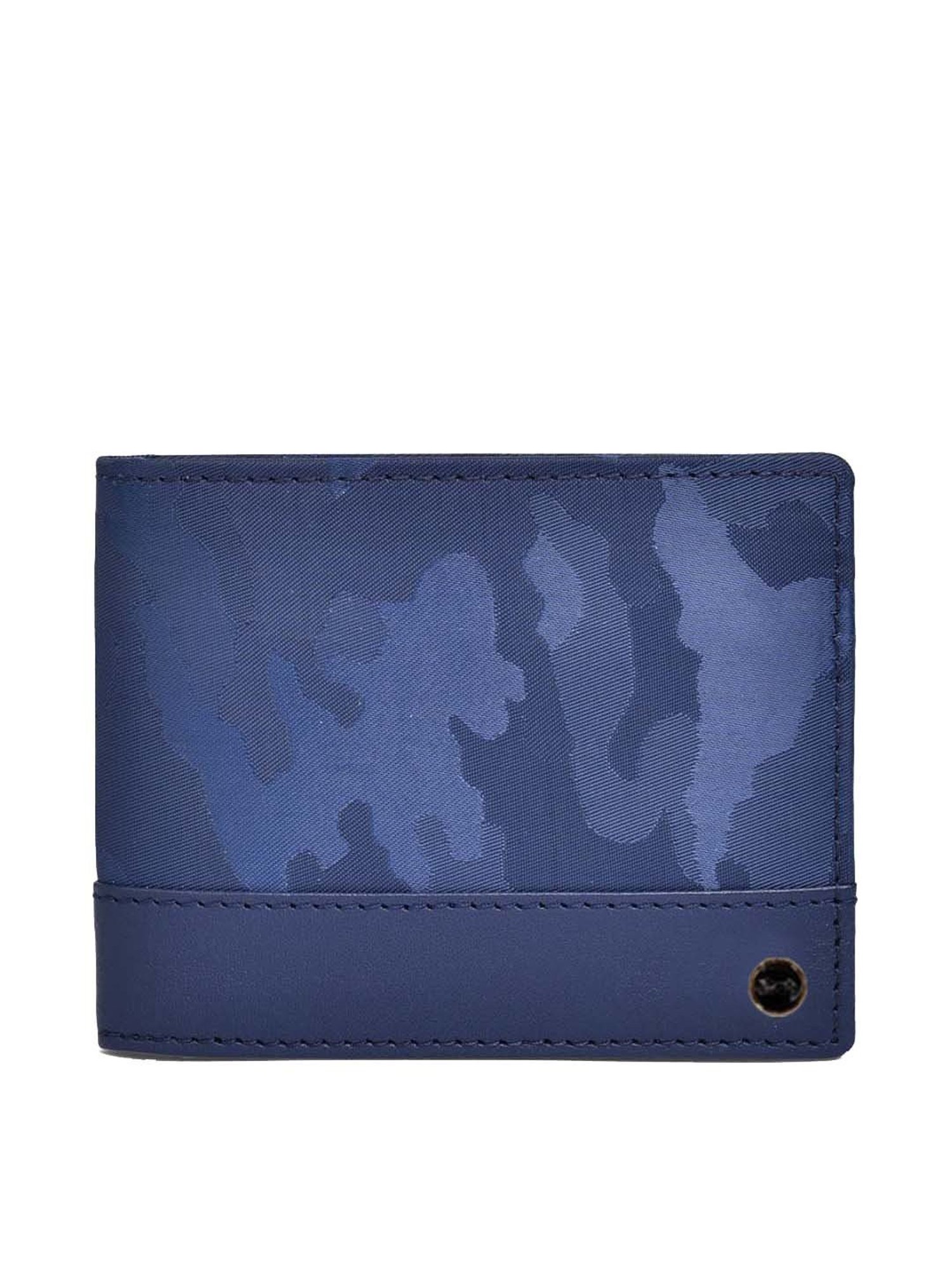 BELWABA Navy Casual Leather Bi-Fold Wallet for Men