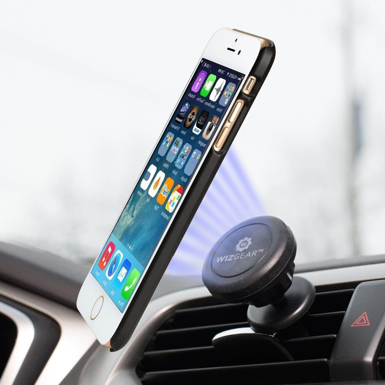 WizGear Universal Air Vent Magnetic Car Mount Holder for Cell Phones and Mini Tablets with Fast Swift-Snap Technology Magnetic Cell Phone Mount with Swivel Head