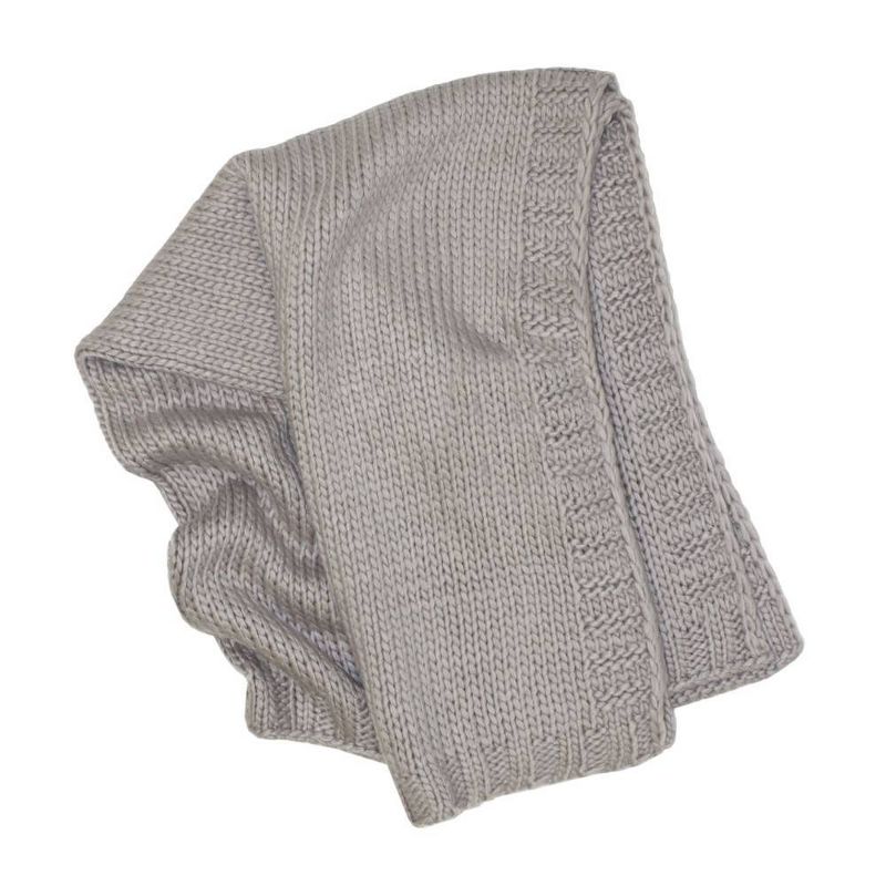Kimberly Grant Large Gauge Cable Knit Blanket - Gray