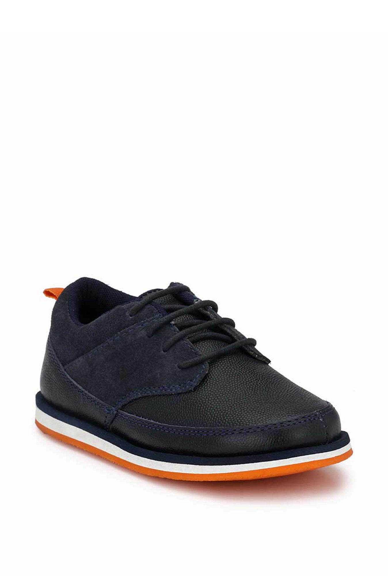 Tuskey Kids Navy Leather Sneakers