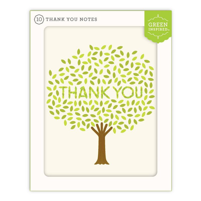 Green Inspired 10ct Caring Tree Thank You Cards