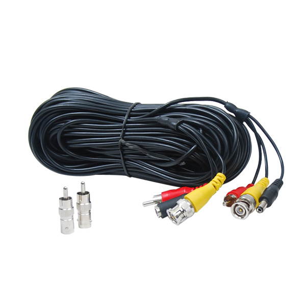 VideoSecu CCTV 50ft Video Audio Power Security Camera Extension Cable Wire Cord with Power Supply and Free BNC/RCA Adapters b1y