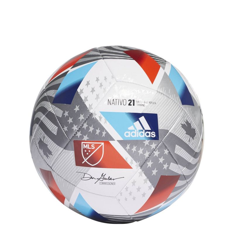 Adidas MLS Size 5 Club Sports Ball - White/Silver