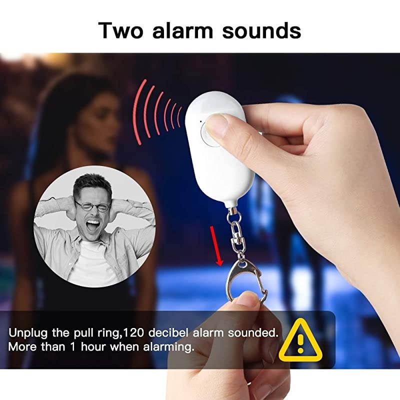 Personal Alarm Safe Sound - 130dB USB Rechargeable Emergency Self Defense Keychain Siren Security Alarms Safety Devices for Women Kids Elderly with SOS Alert Panic Button LED Flashlight