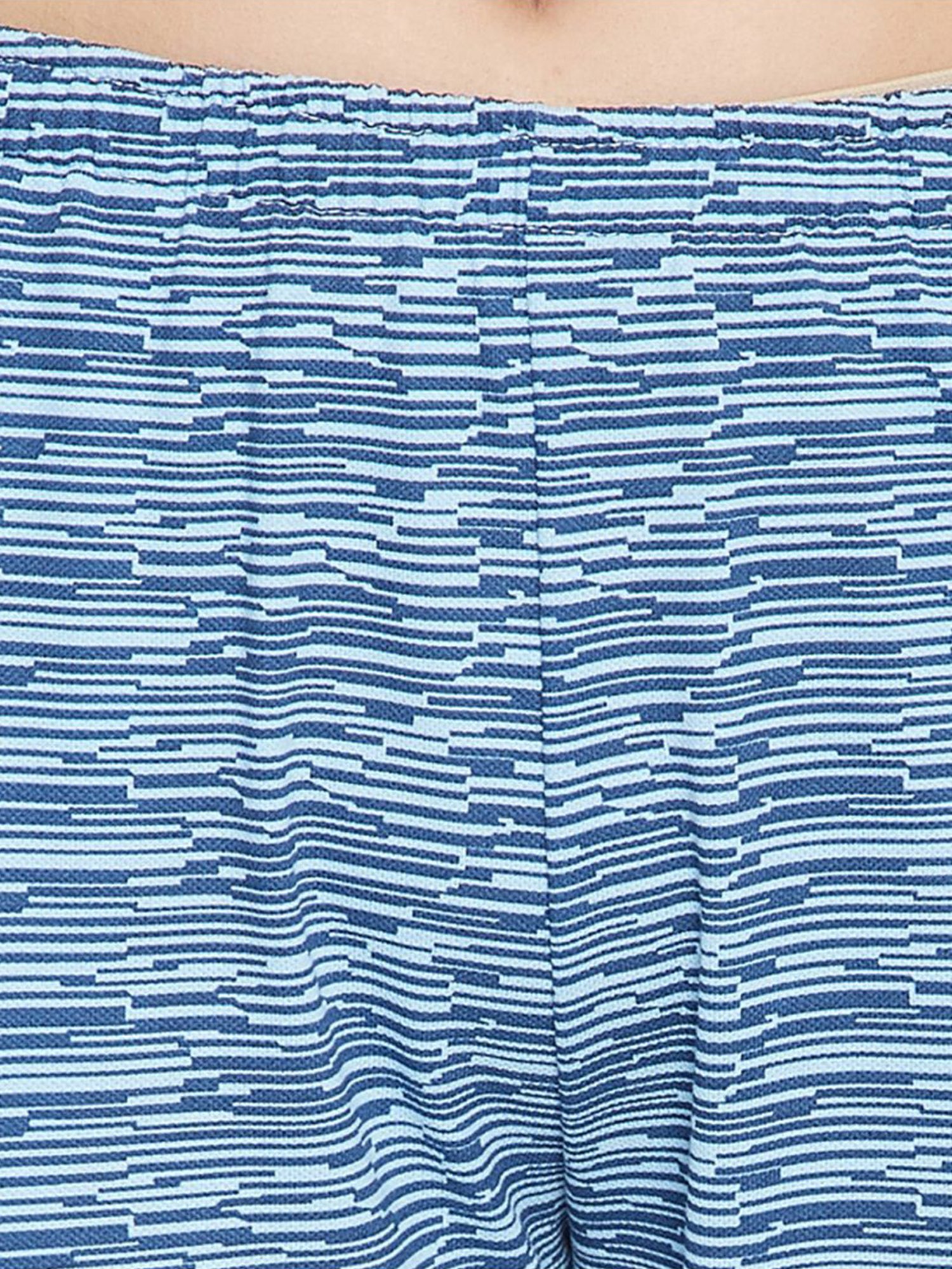 Clovia Pink & Blue Cotton Top With Pyjamas