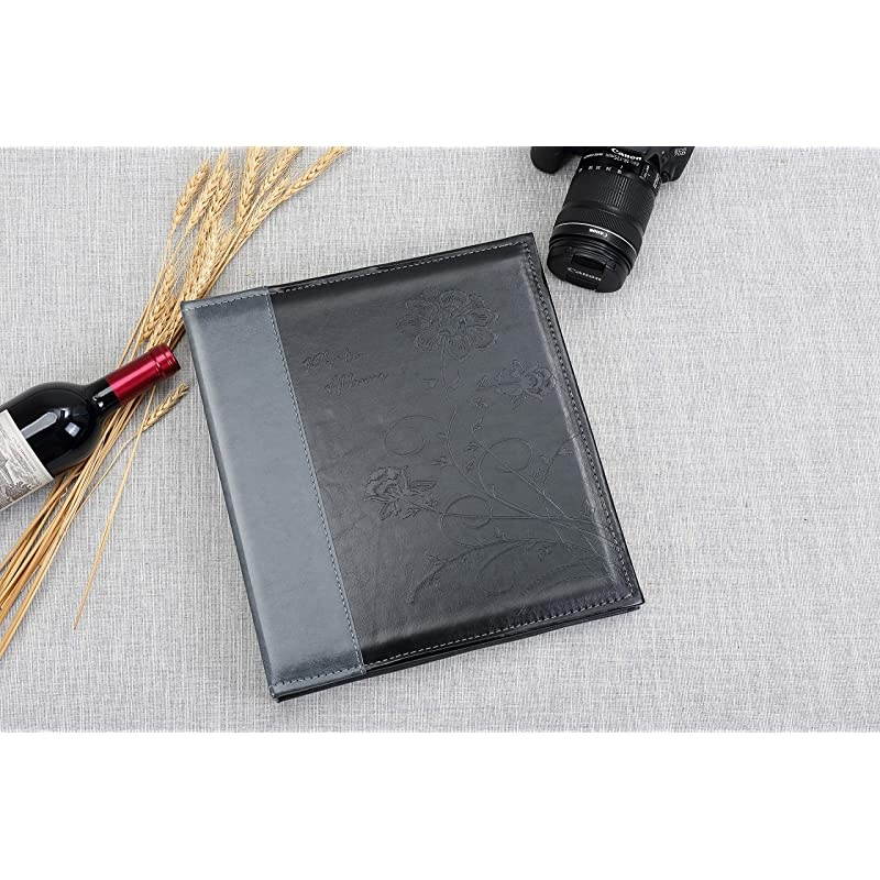 Photo Album 4x6 1000 Photos, Large Capacity Wedding Family Leather Cover Picture Albums Holds Horizontal and Vertical 4x6 Photos with Black Pages(Black)