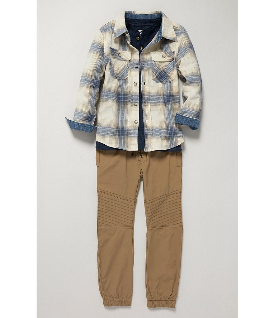 First Wave Little Boys 2T-7 Long-Sleeve Plaid Button-Down Shirt
