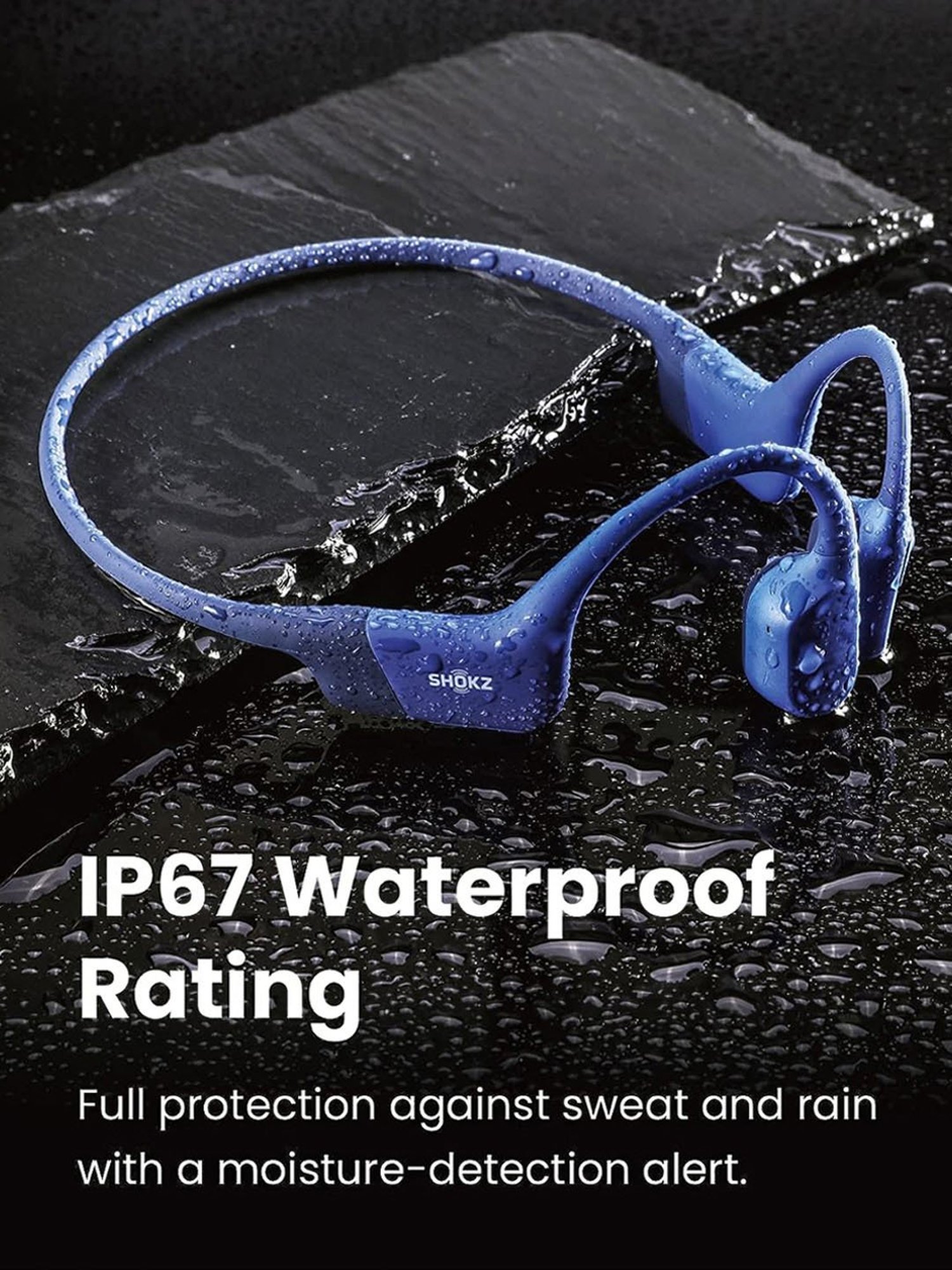 Shokz OpenRun Open-Ear Bone Conduction Sport Headphone (Blue)