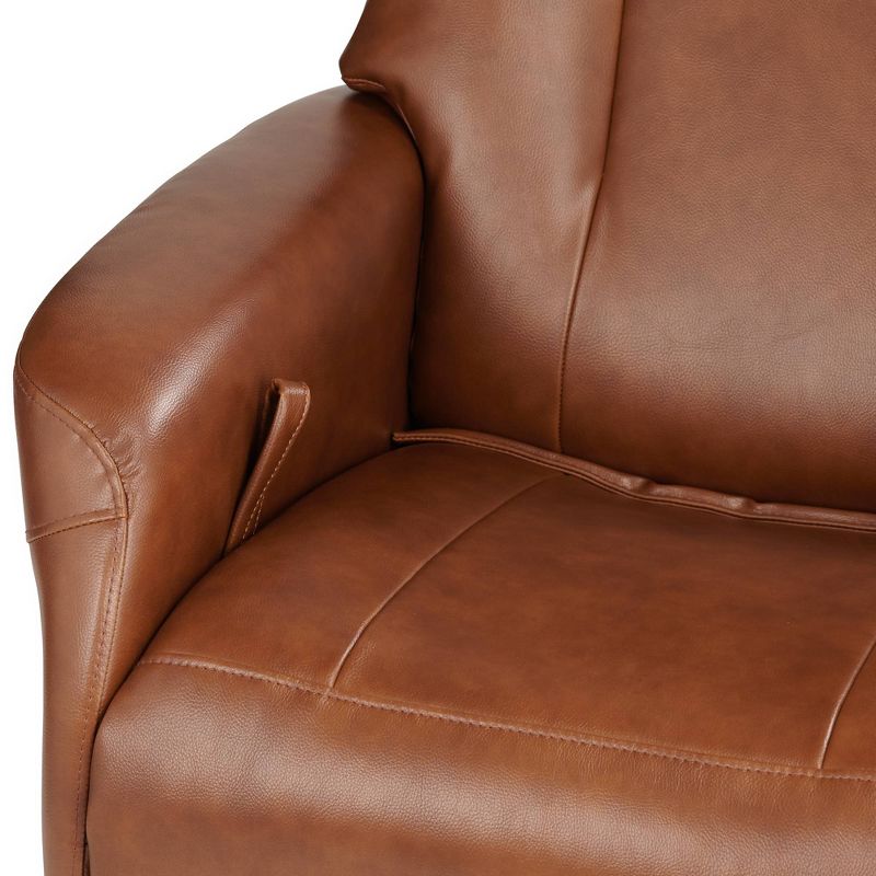 BenchMaster Augusta Brown Faux Leather 4-Way Modern Recliner Chair