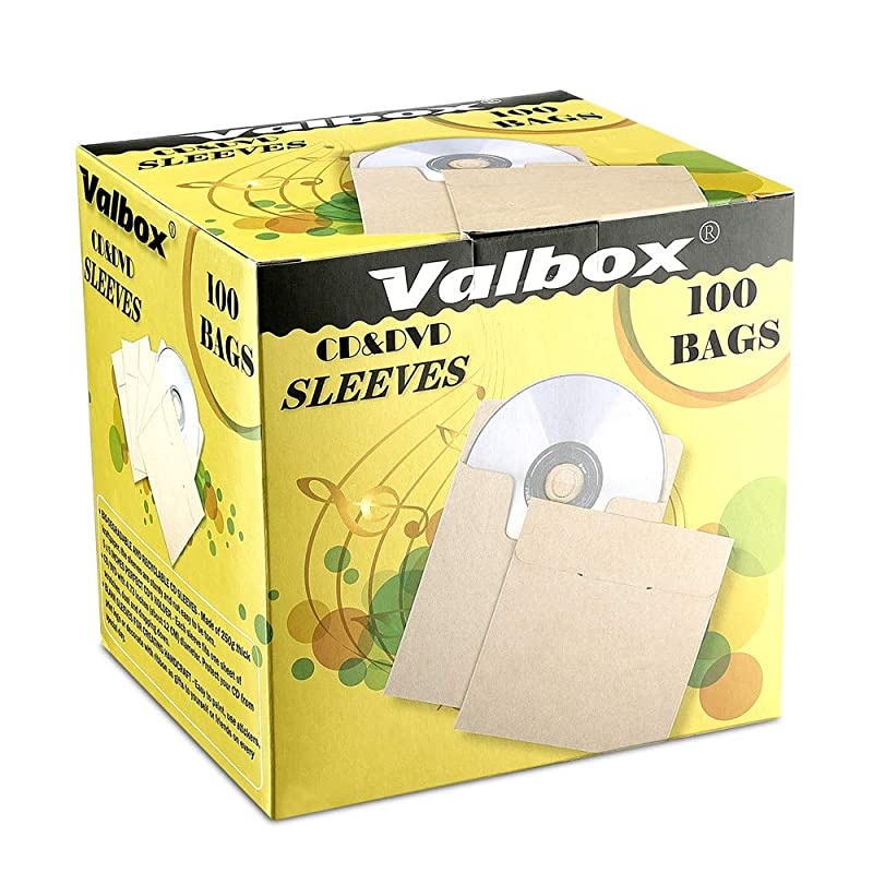 CD Sleeves 100 Packs Kraft Paper Envelopes 5 x 5 Inches Brown DVD Paper Cardboard Envelopes CD Paper Storage Holder Covers