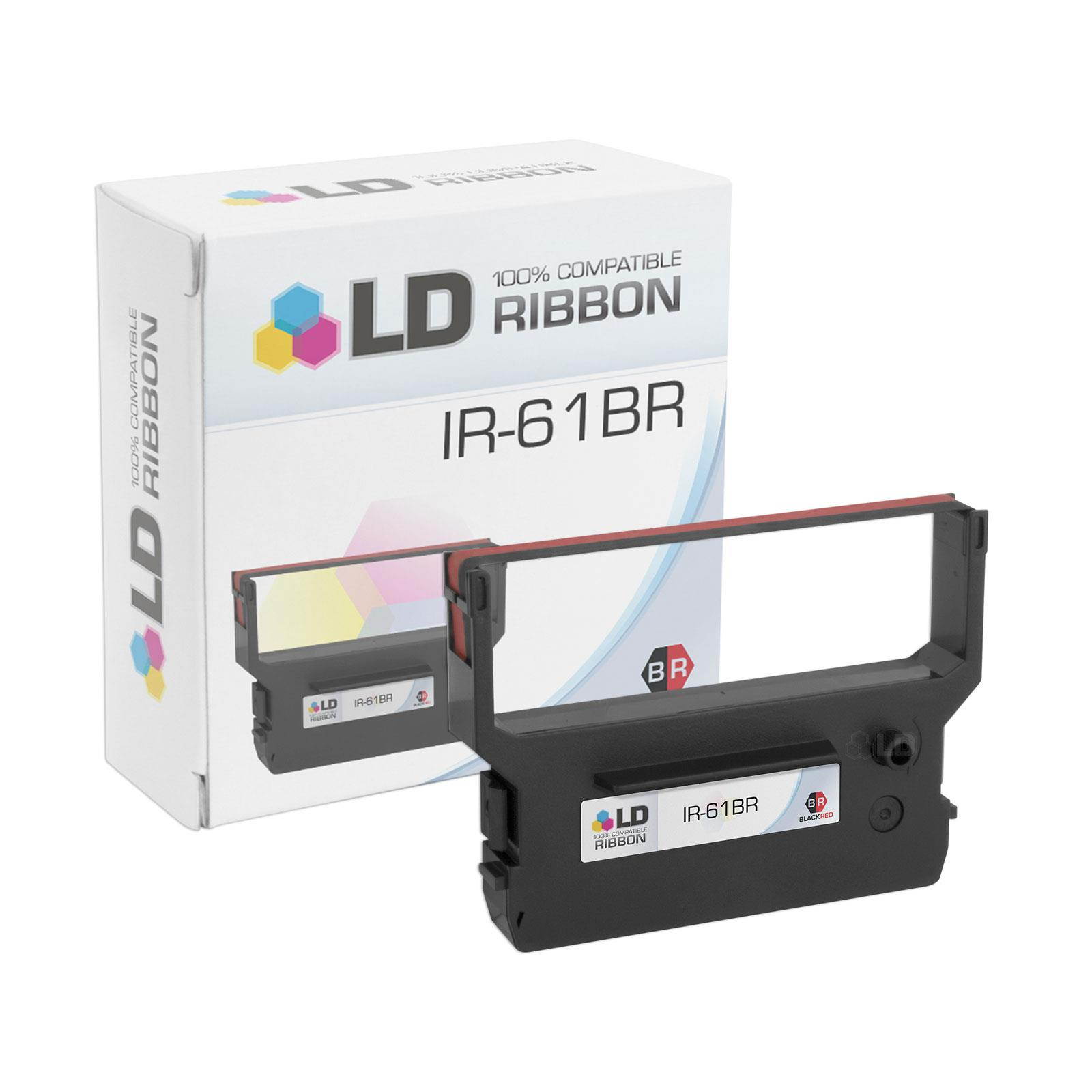 LD Compatible Printer Ribbon Cartridge Replacement for Citizen IR-61 B/R (Black and Red, 4-Pack)