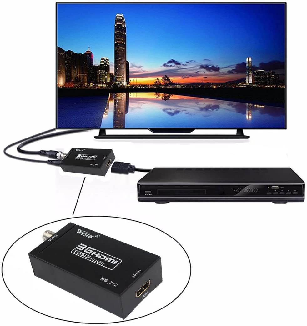 Mini HDMI to SDI Audio Video Converter BNC 3G-SDI SD-SDI HD-SDI Adapter Support 720P 1080P for Camera Home Theater Monitora