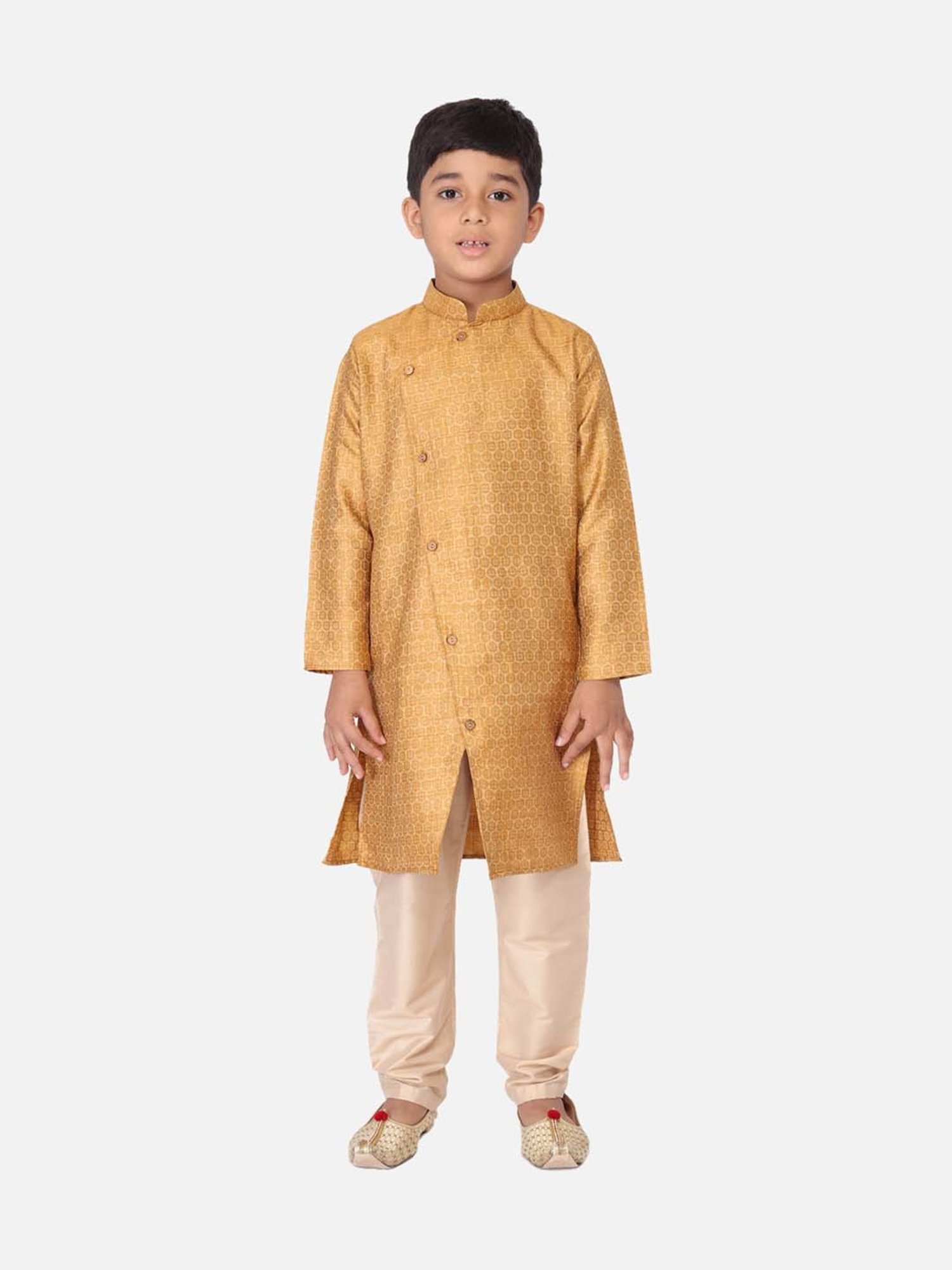 TABARD Kids Yellow & Beige Printed Kurta Set