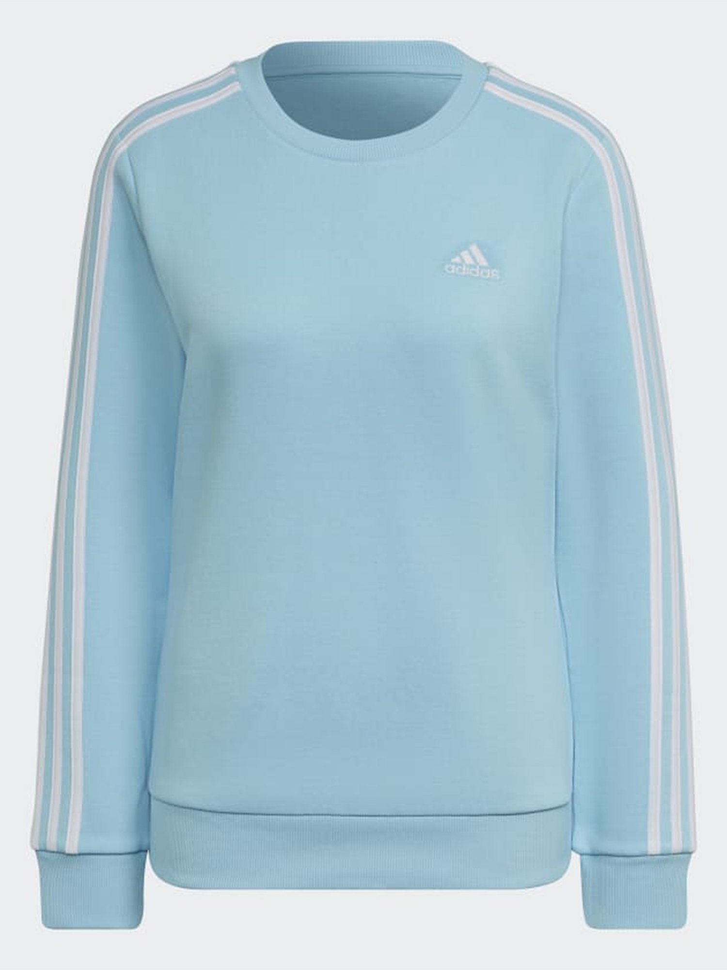 adidas Blue Cotton Striped Sports Sweatshirt