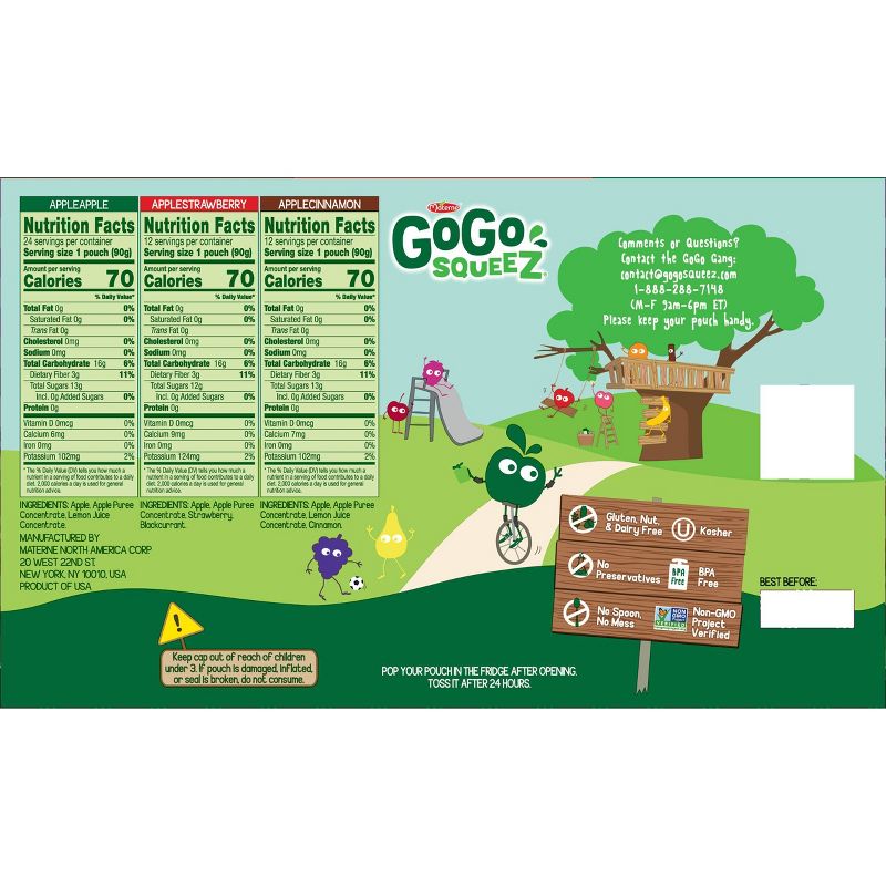 GoGo squeeZ Apple/Cinnamon/Strawberry - 152OZ/48CT