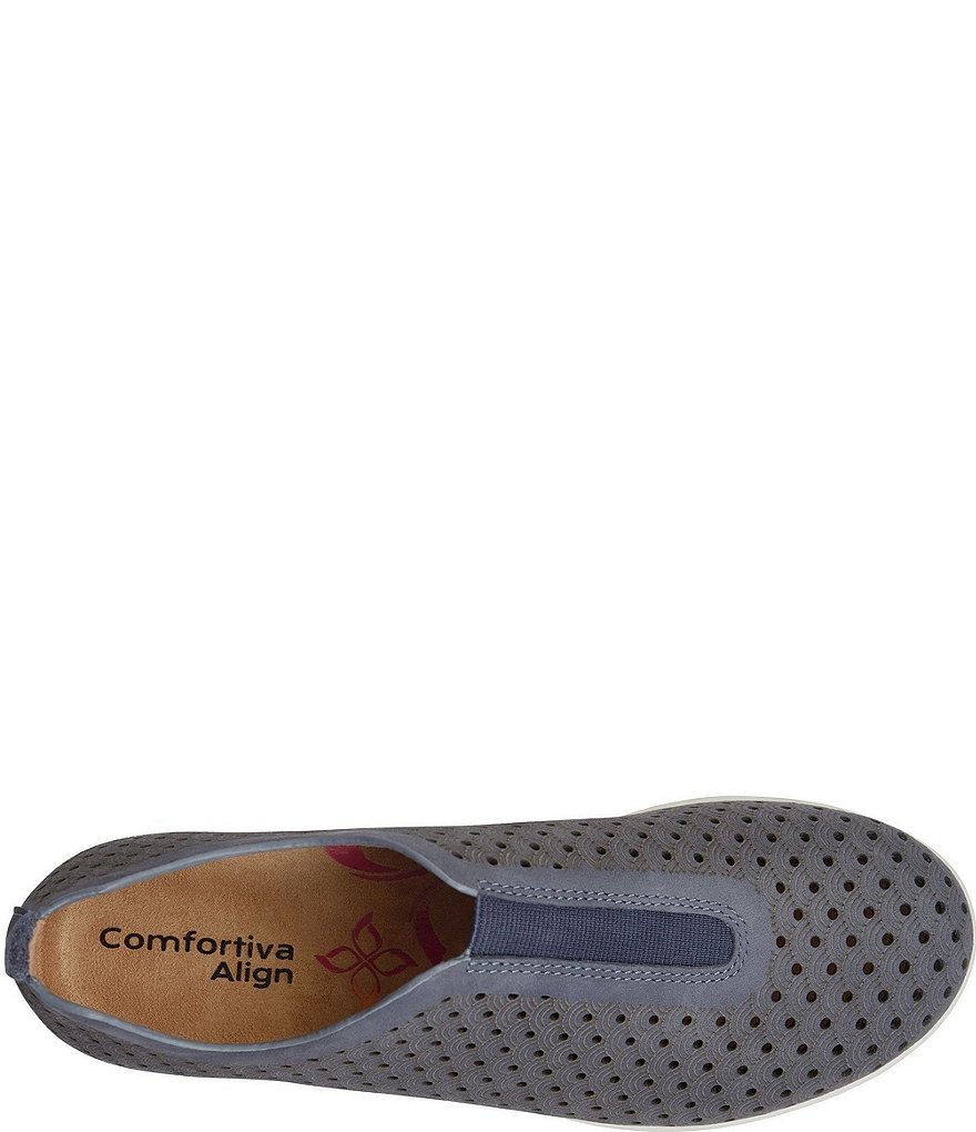 Comfortiva Perlace Perforated Leather Slip-On Sneakers
