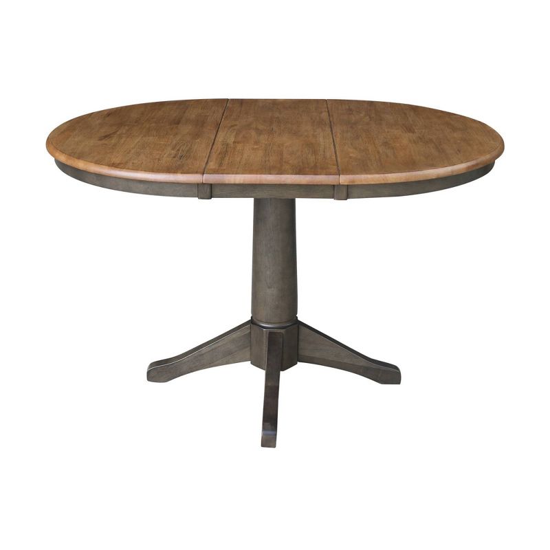 36" Janis RoundExtendable Dining Table with 4 Chairs Tan/Washed Coal - International Concepts