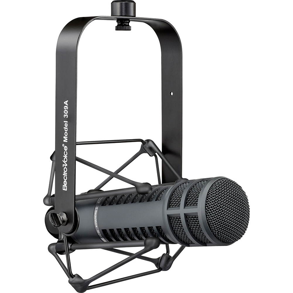Electro-Voice RE20 Broadcast Announcer Microphone (Black) Bundle with Mic Shockmount & Broadcast Arm
