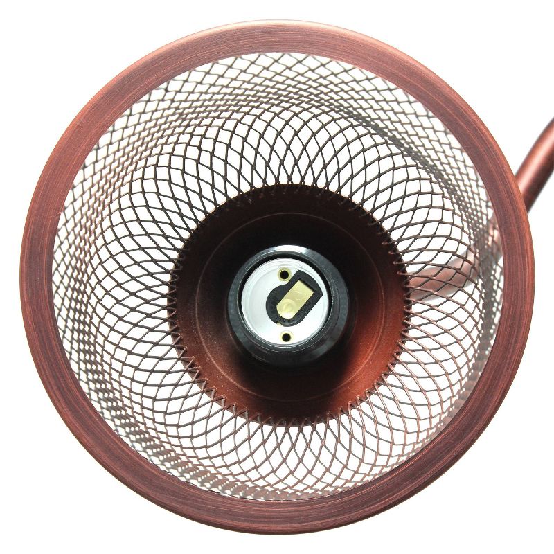 Vintage Arched Table Lamp with Iron Mesh Shade Red - Lalia Home