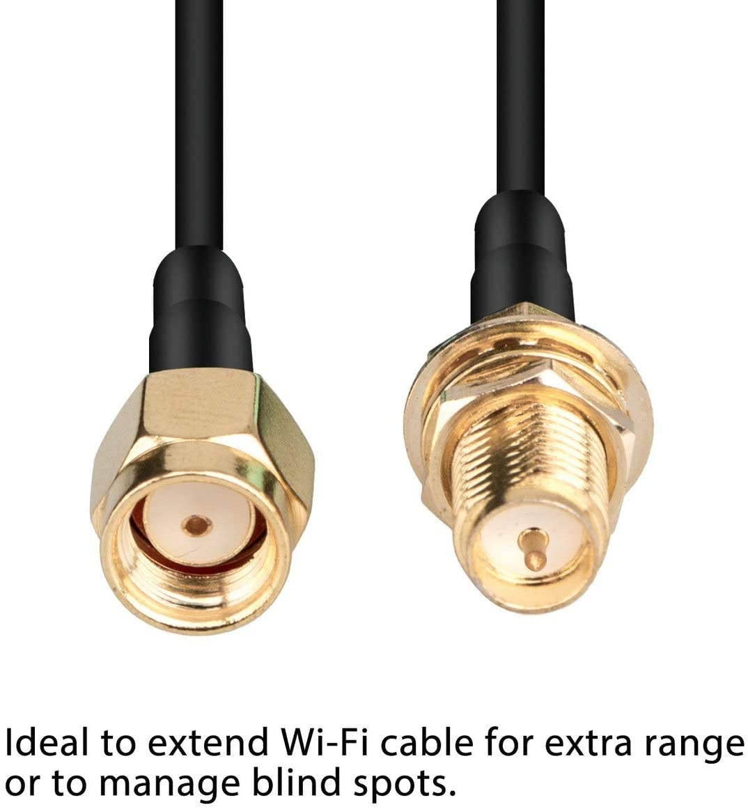 JOINSI 5-Pack 10ft WiFi Antenna Extension Coaxial Cable RP-SMA Male to RP-SMA Female for WiFi LAN WAN Router Bridge Antenna Security IP Camera Signal Booster Repeater Wireless Network Card Adapter