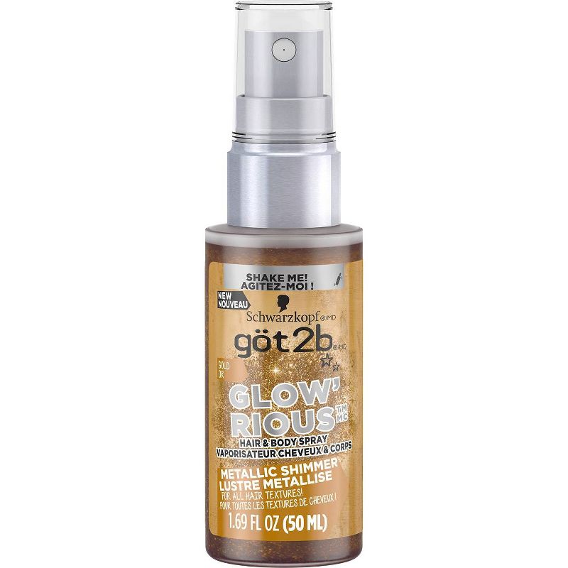 Got2b Glowrious Metallic Hair & Body Spray - Gold - 1.69 fl oz