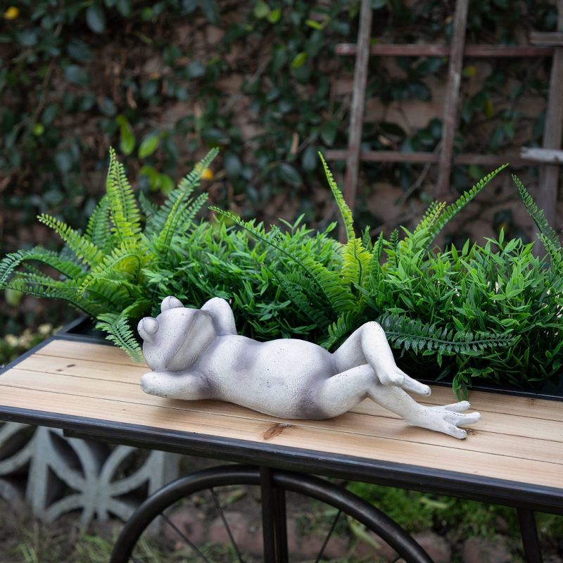 Lounging Frog on Back Resin Figurine Antique White - Sagebrook Home