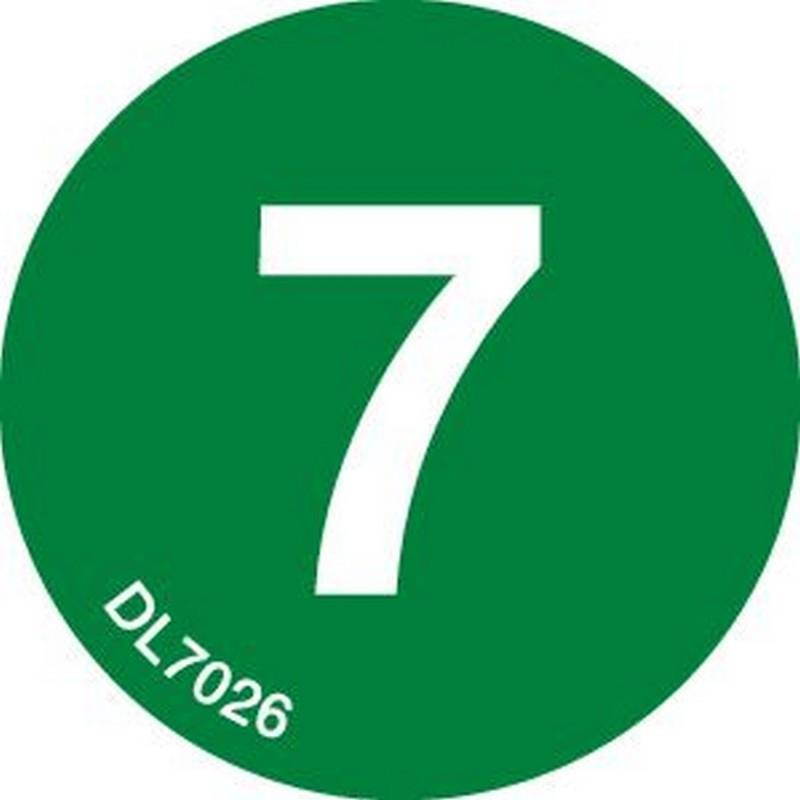 4" Diameter Number 7 Circle Labels (500 per Roll)