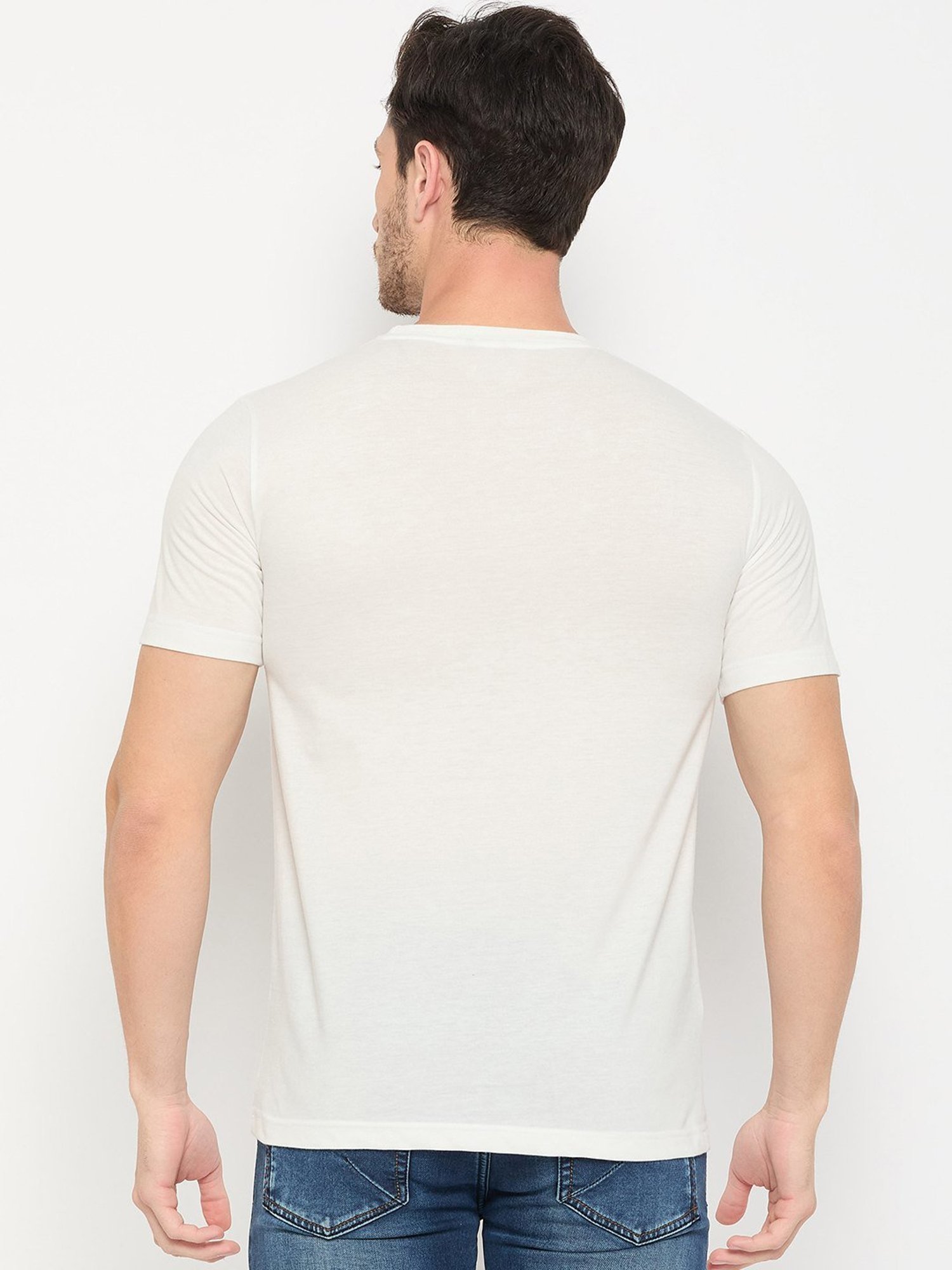 Duke White & Black Regular Fit T-Shirt