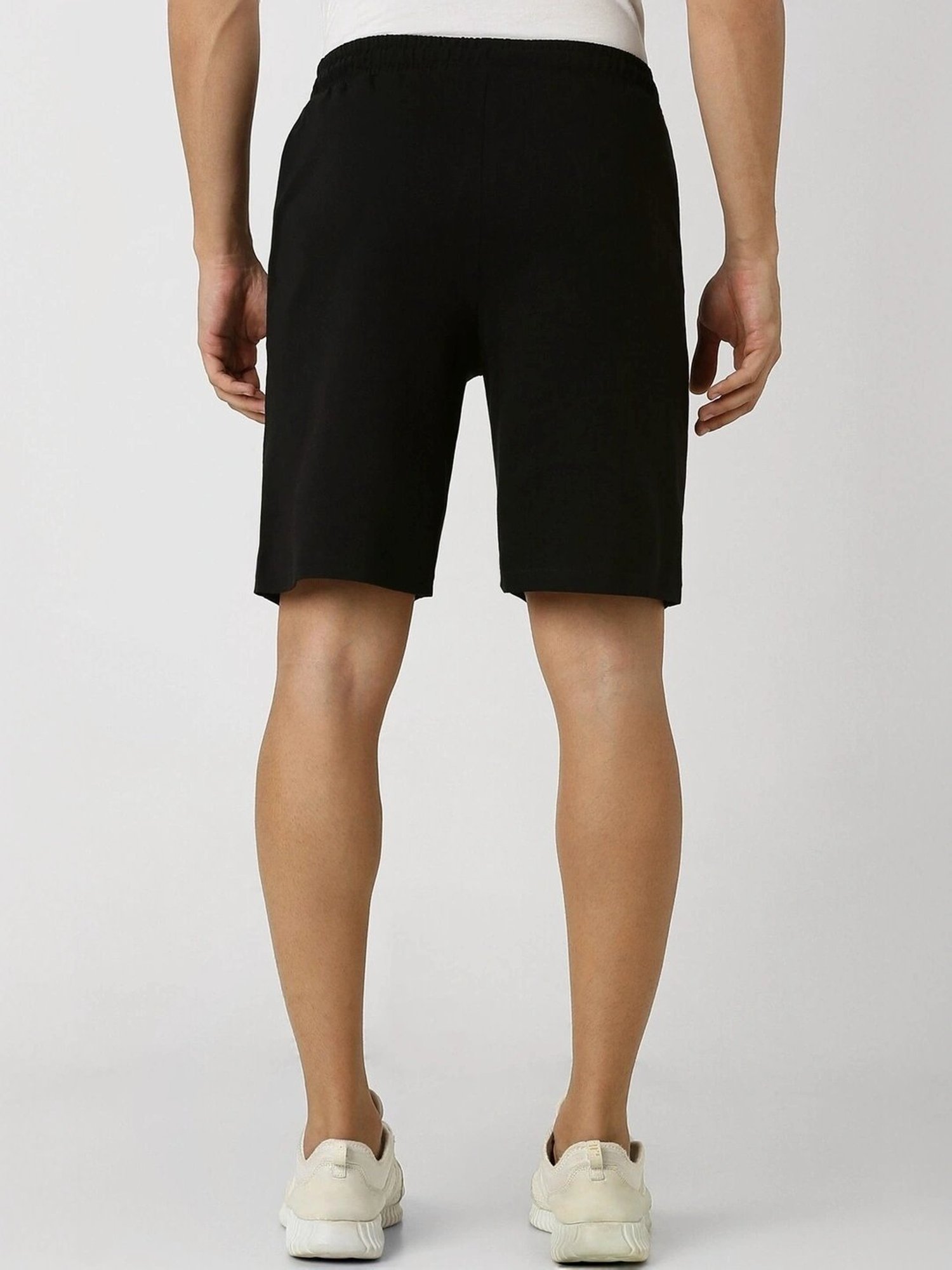 Adidas White Regular Fit Striped Sports Shorts