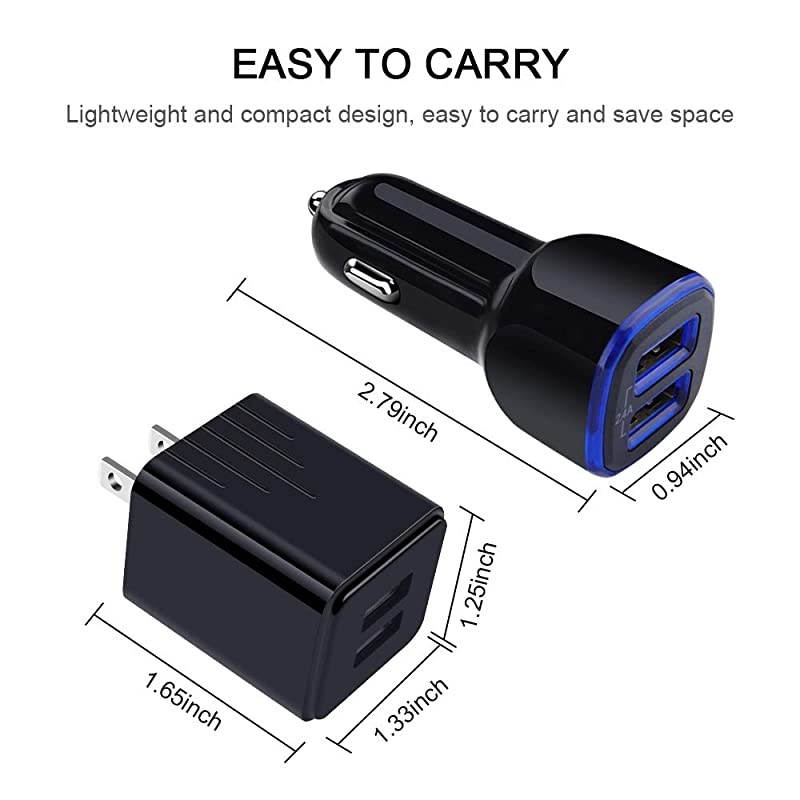 C Charger Set Dual Port Wall Plug with 2 Pack Fast Charging Type C Cord Compatible with Samsung Galaxy S20 S20+ S10e S10 S10+ S9 S9+ S8 A20 A10e A50 A70 A80 Note10 9 8Google Pixel 33a2XL