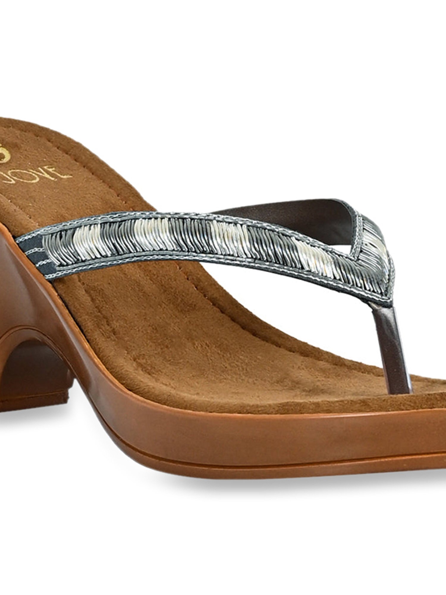 Jove Women's Silver Thong Sandals