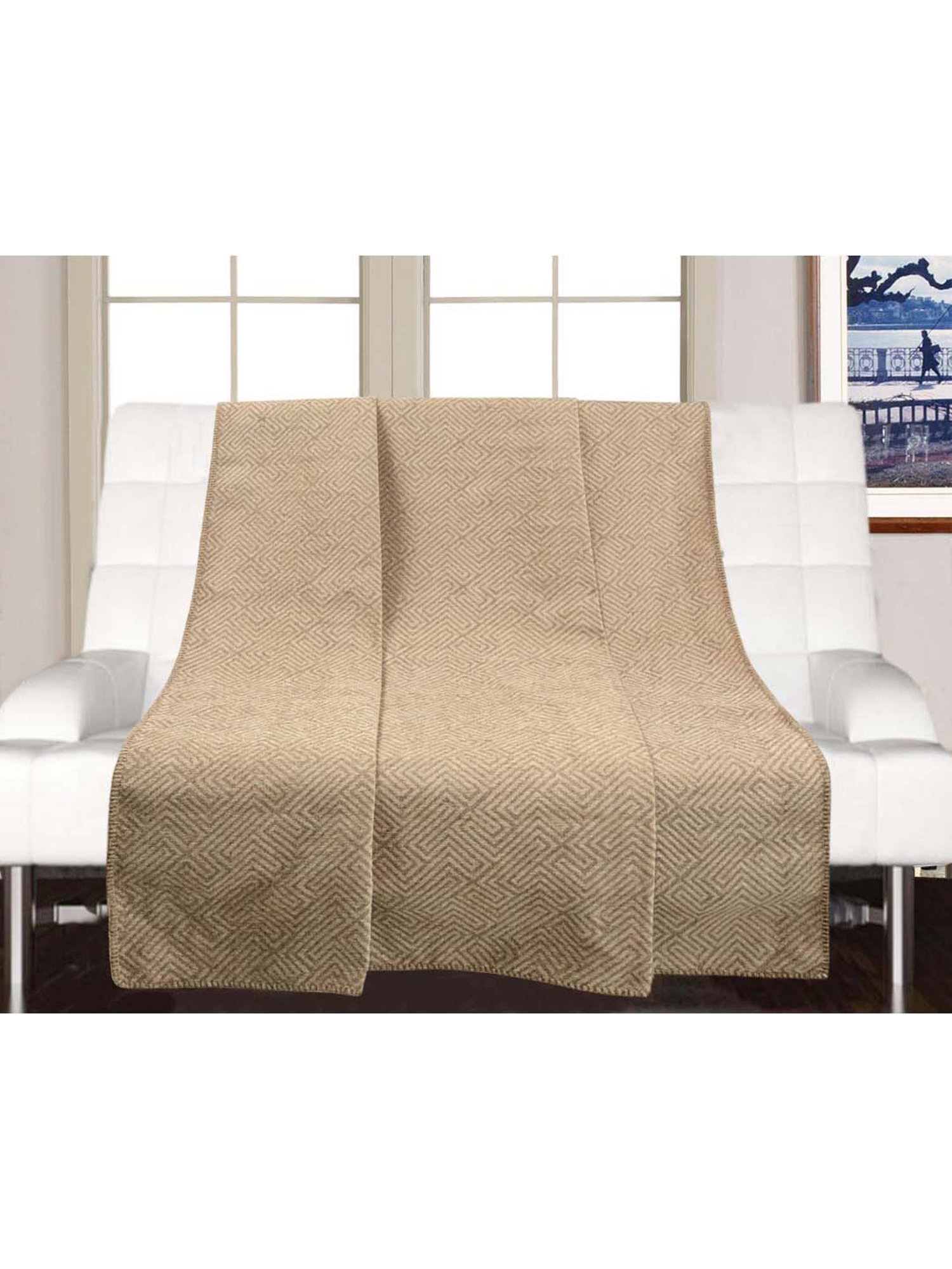 Saral Home Beige Soft Cotton Decorative Sofa Covers - Set of 2