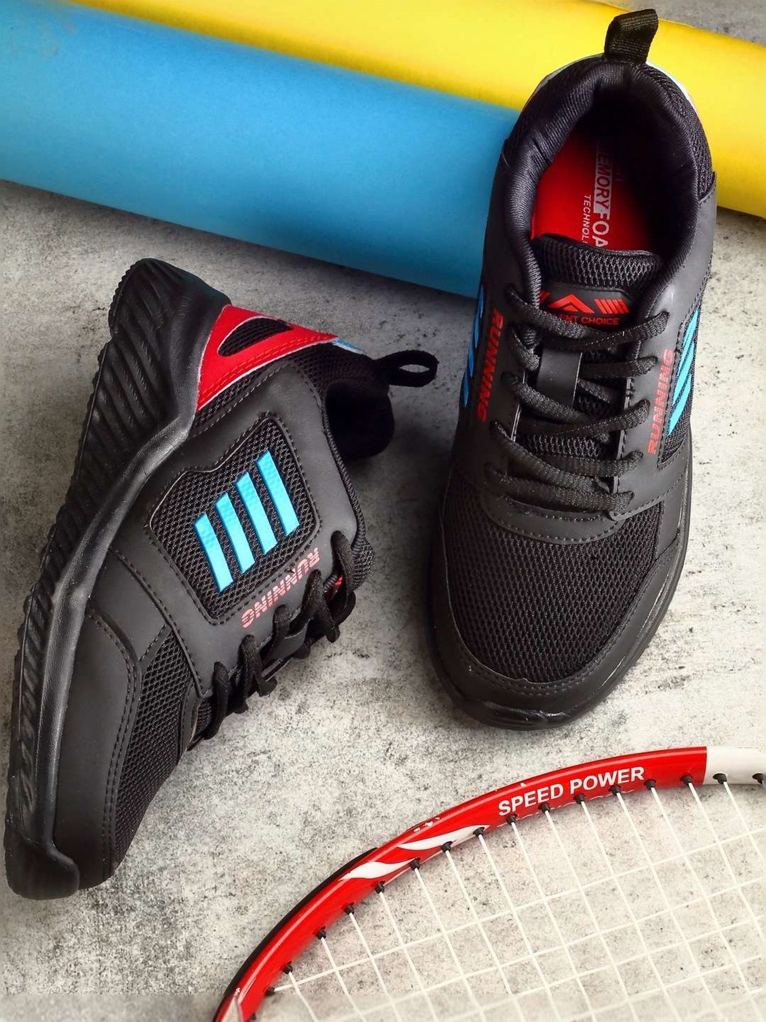 Asian Kids Core Black Running Shoes