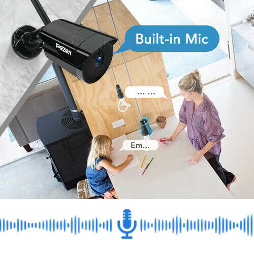 TMEZON Audio 2MP Wireless Security Camera System, 8CH Indoor Outdoor Video Surveillance NVR Systems with 2TB Hard Drive, 8Pcs 1080P Home WiFi IP Cameras, P2P, Waterproof, Night Vision, Remote Access