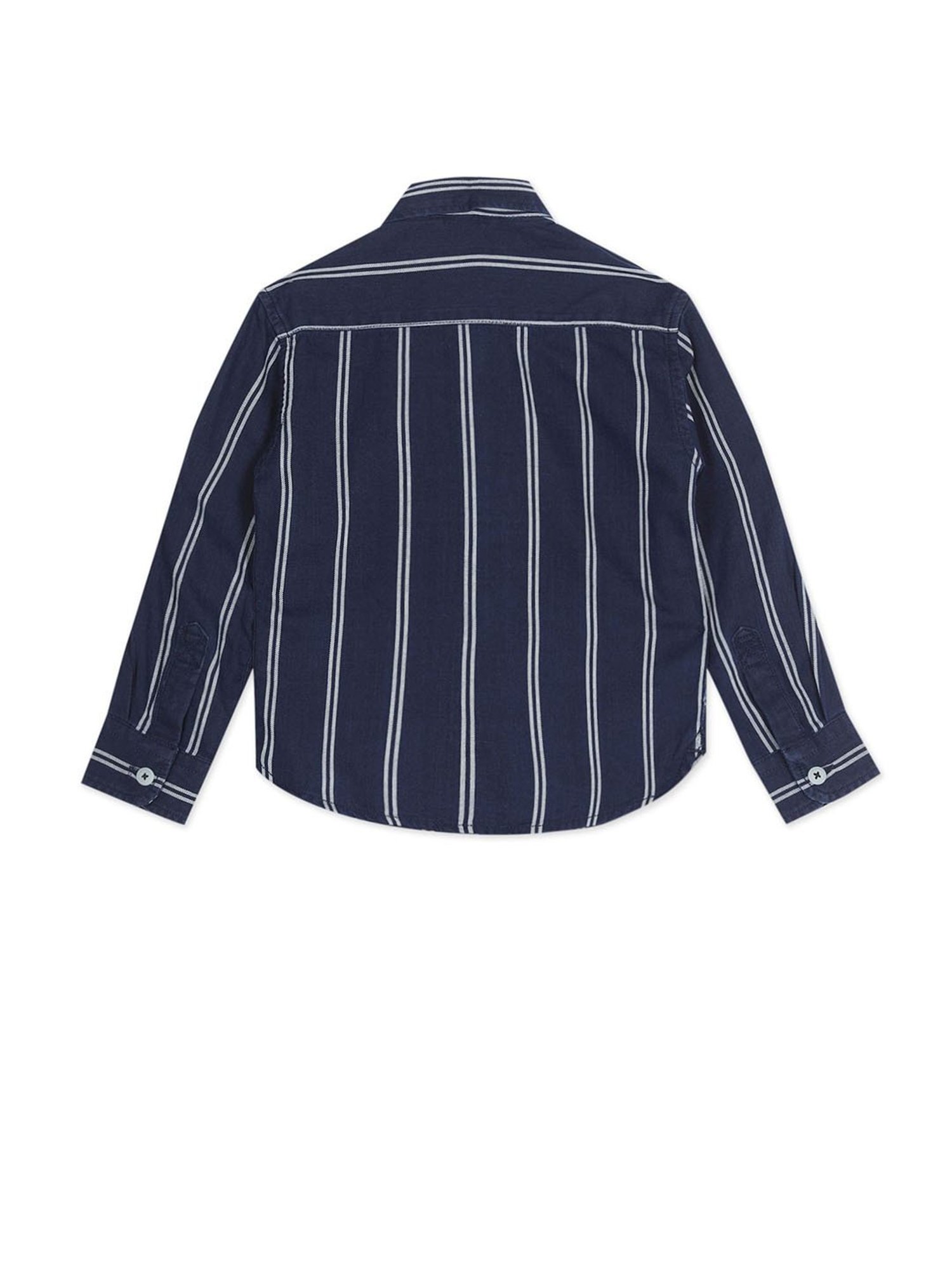 U.S. Polo Assn. Kids Navy Striped Full Sleeves Shirt