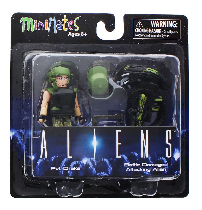 Diamond Comic Distributors, Inc. Aliens Pvt. Drake & Battle Damaged Attacking Alien 2-Pack Series 1 Minimates