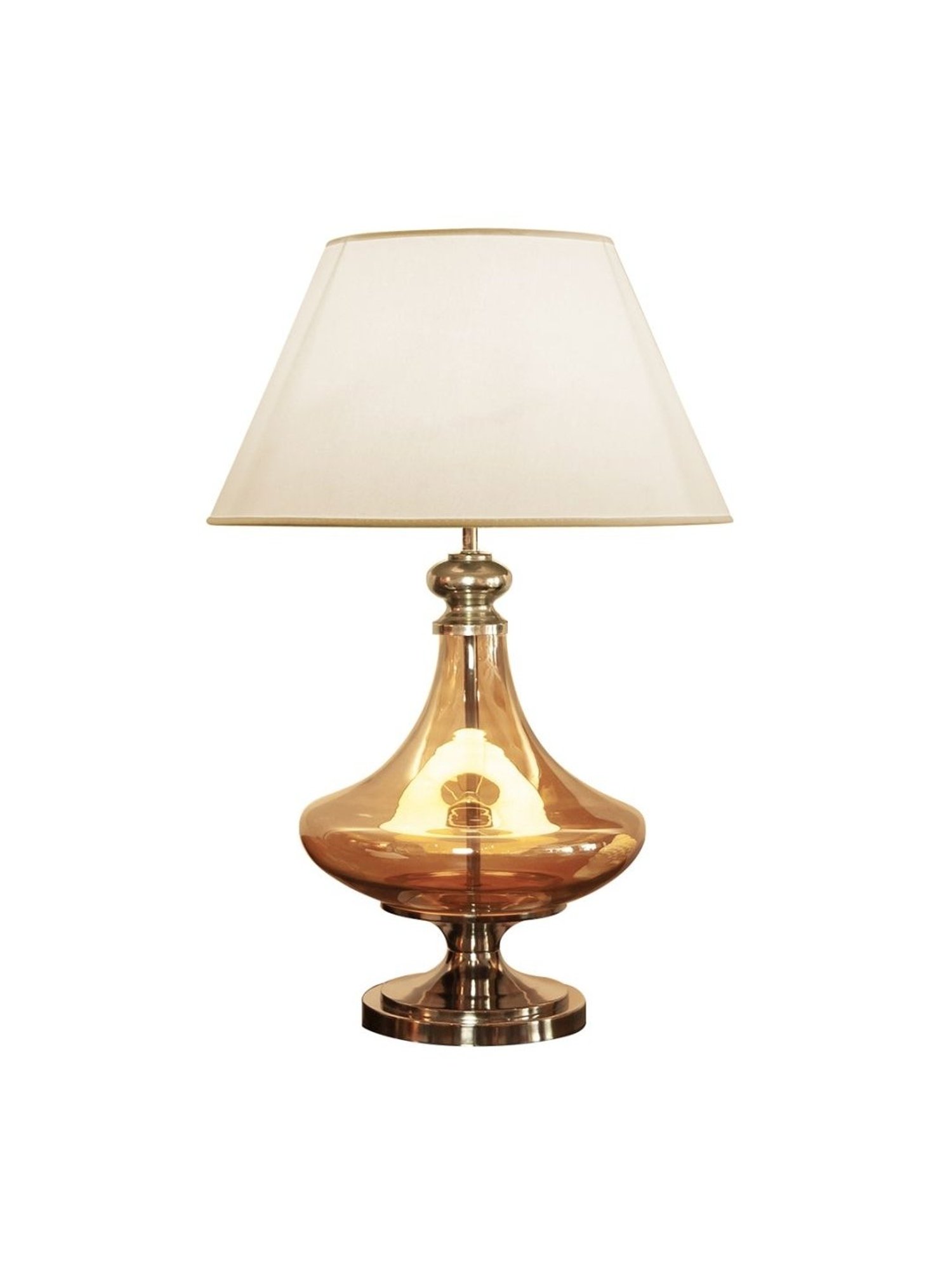 Kapoor Lamp Shades Gold & White Glass Delicea Luster & Cotton Shade Table Lamp