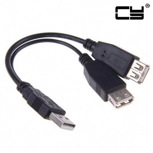 CHENYANG USB 2.0 A Male to Dual Data USB 2.0 A Female + Power Cable USB 2.0 A Female Extension Cable 20cm