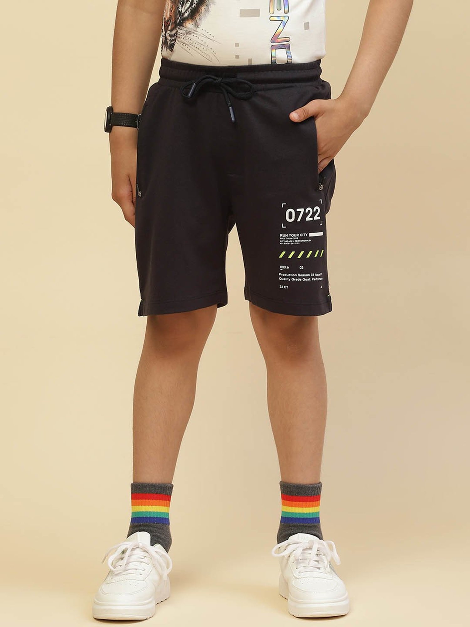 Monte Carlo Kids Navy Printed Bermudas