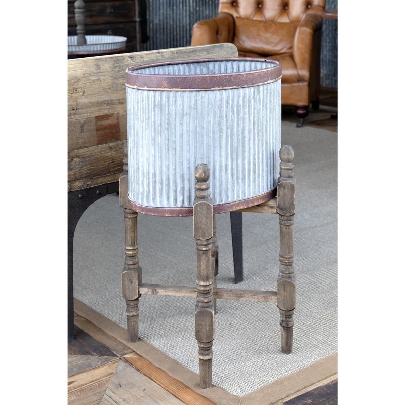 Set of 2 Planters with Stand Gold - CosmoLiving by Cosmopolitan