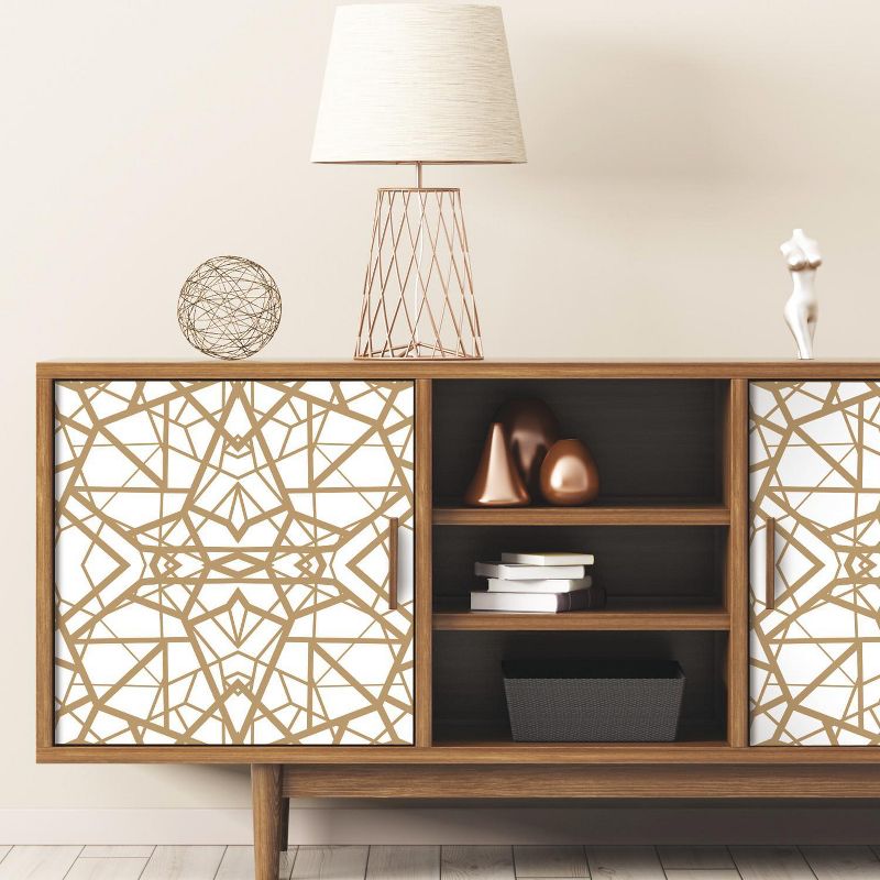 RoomMates Shatter Geometric Peel & Stick Wallpaper White/Gold