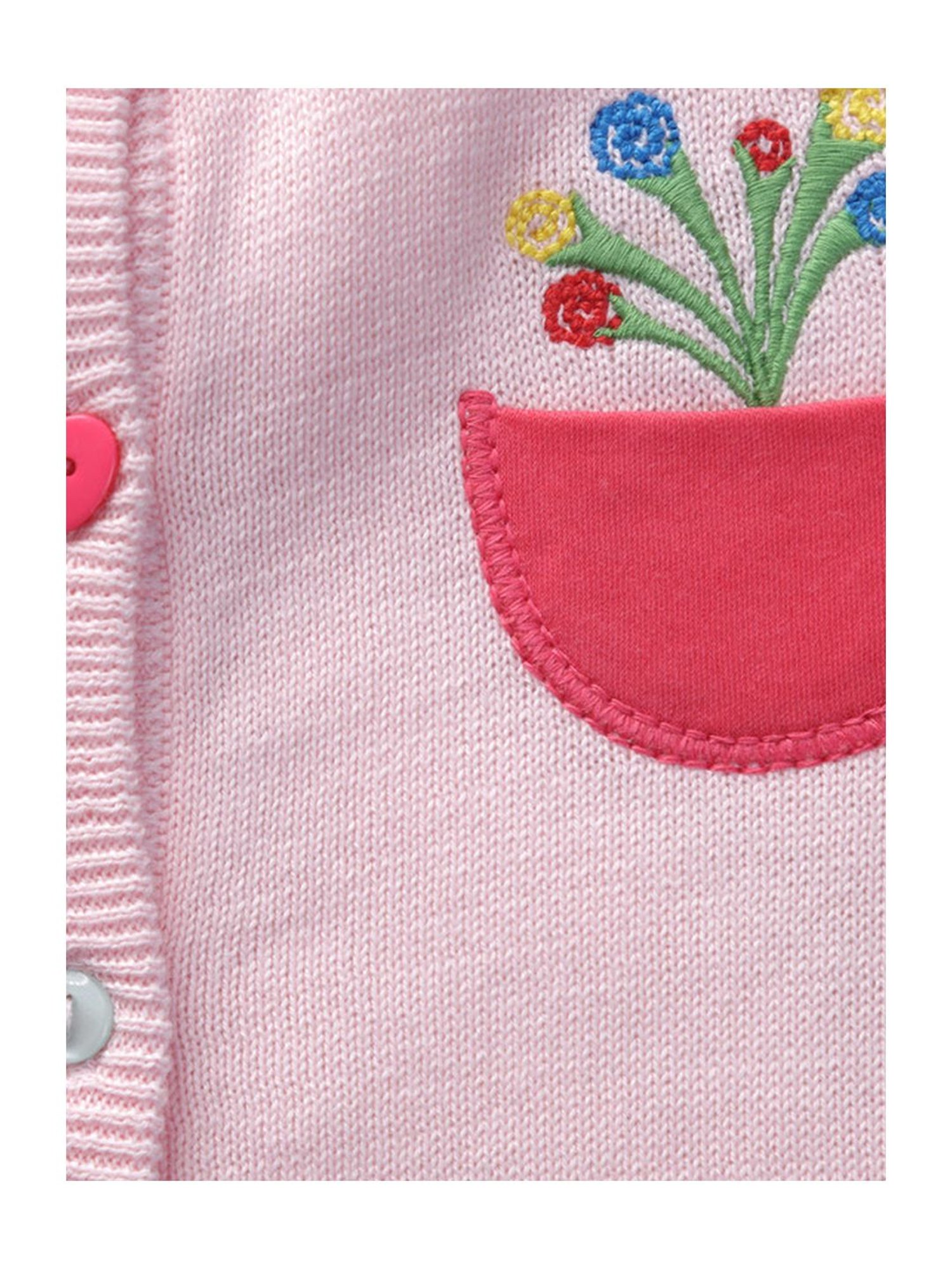 Pranava Kids Baby Pink Cotton Patch Work Sweater