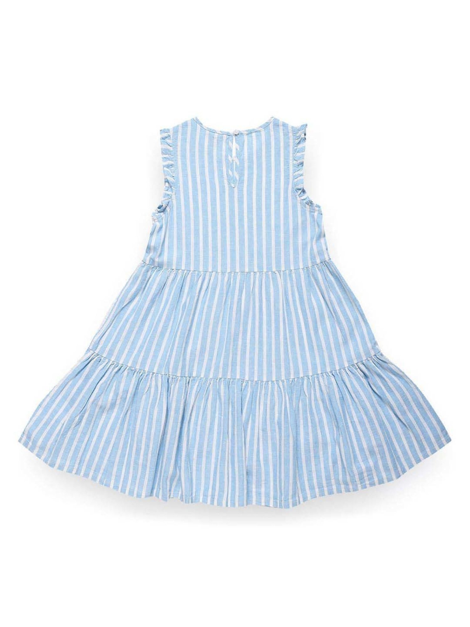 Tommy Hilfiger Girls Blue Solid Regular Fit Casual Dress