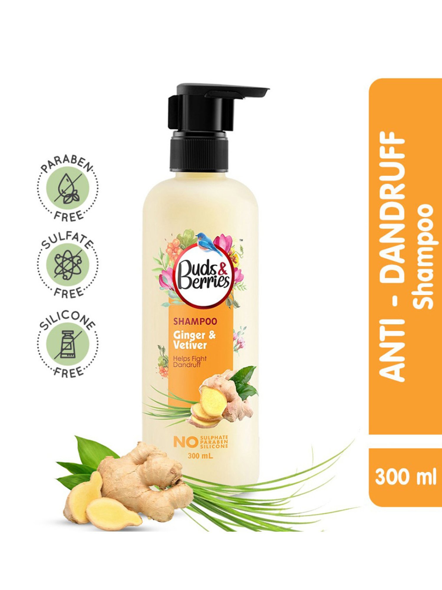 Buds & Berries Ginger & Vetiver Shampoo - 300 ml