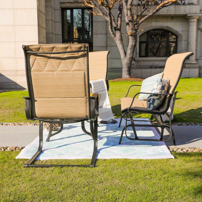 4pc Conversation Steel Patio Seating Sets Cream - Lokatse