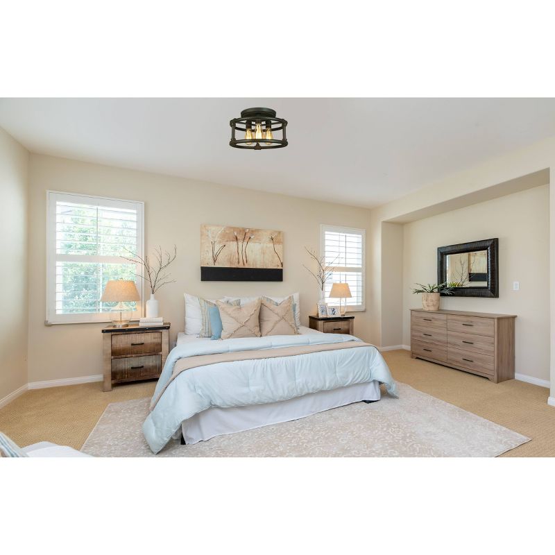 Wymer 3 Light Semi Flush Bronze Dark Brown - EGLO