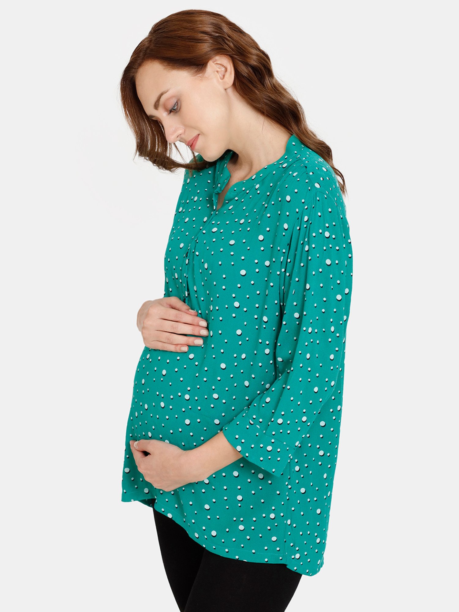 Coucou by Zivame Green Printed Maternity Top