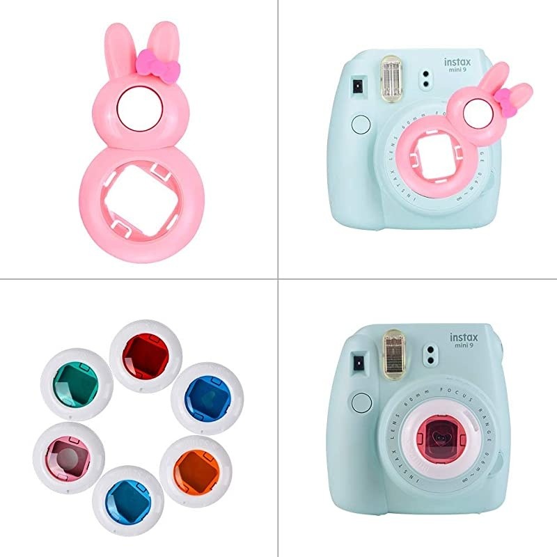 Instax Mini 9 Camera Accessories for FujiFilm Instax Mini 9 8 8+ Camera with Mini 9 Case/Album/Selfie Lens/Filters/Wall Hang Frames/Shoulder Strap (12 in 1 Fantasy Mountain Forest)